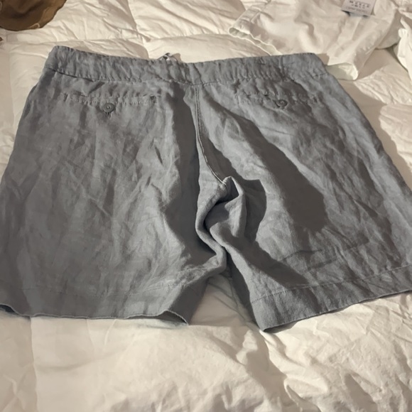 100% Linen 8.5” shorts Willi Smith gray 17” waist drawstring - Picture 3 of 6